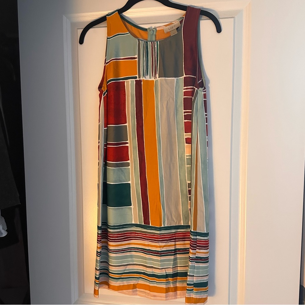 Loft color block, geometric dress